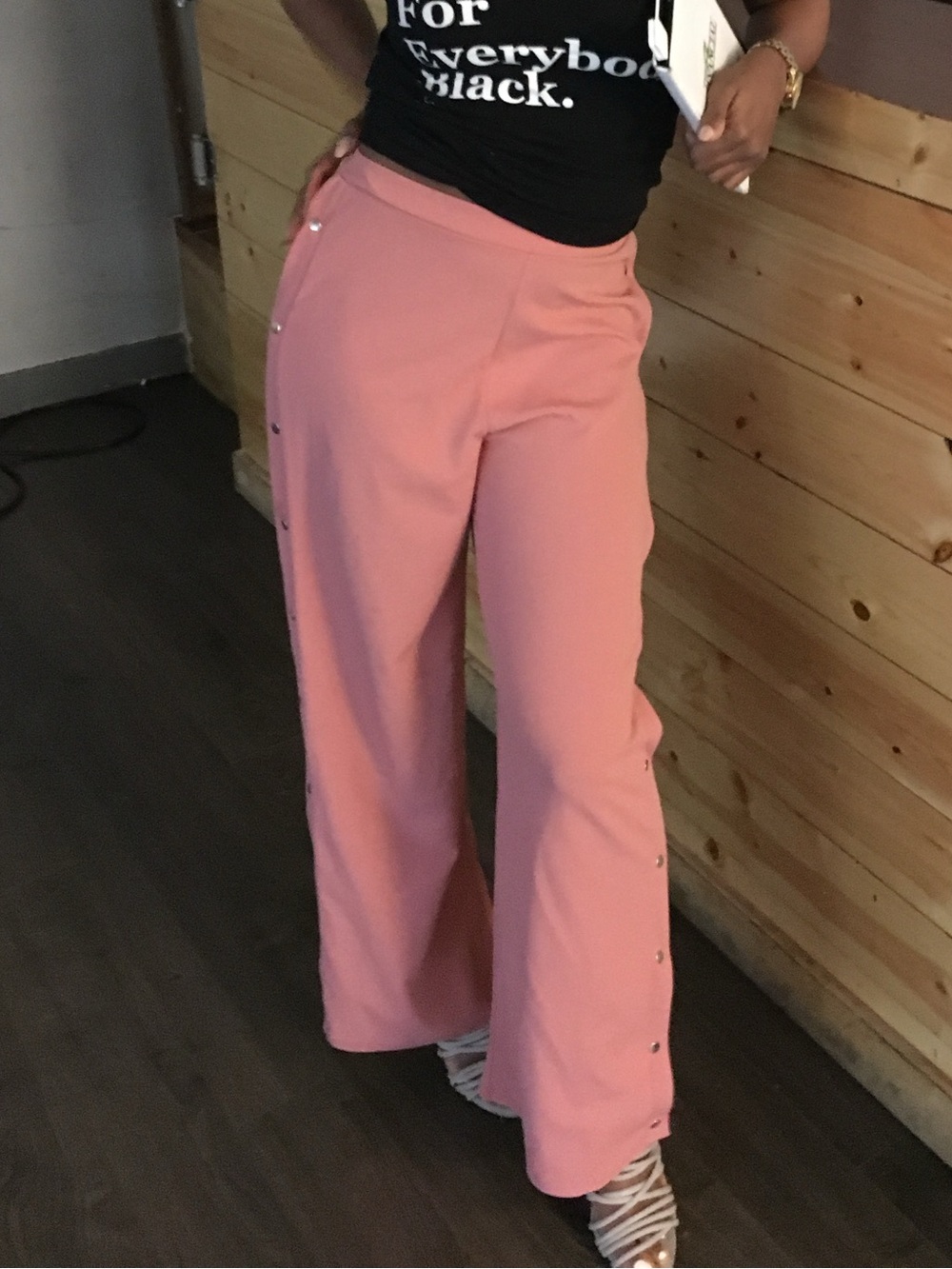 Women’s High-Waist Wide-Leg Pink Pants